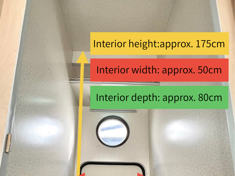 ユーティリティルームはポータブルトイレ設置や着替えルームに